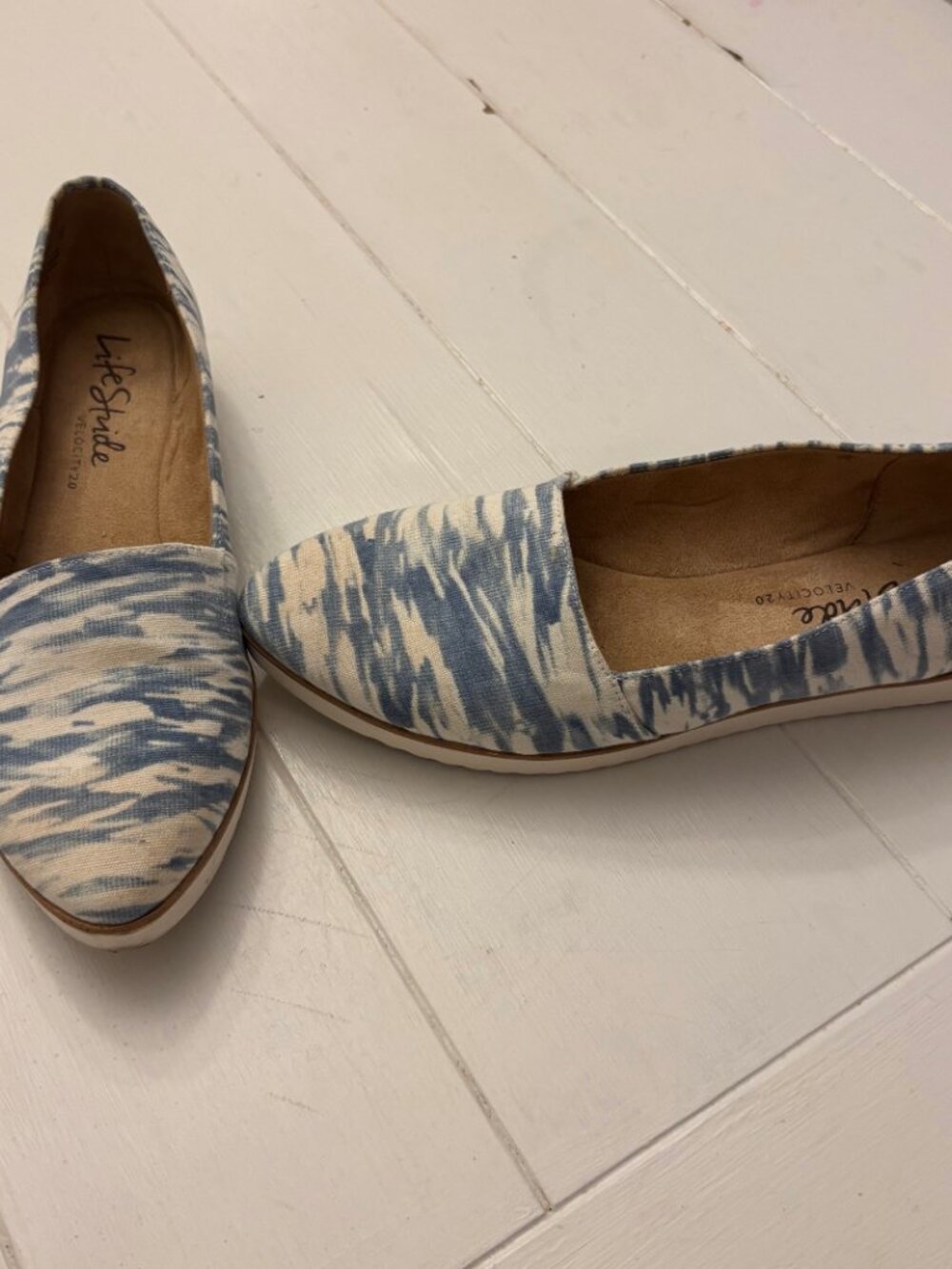 LifeStride Bloom Velocity 2.0 Blue Abstract Comfort Flats 7W - Picture 3 of 8